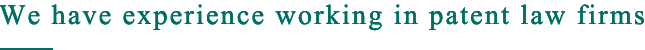 We have experience working in patent law firms