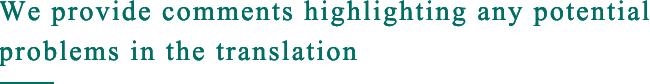 We provide comments highlighting any potential problems in the translation
